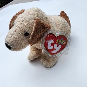 Ty Beanie Baby Rufus The Dog DOB February 28, 2000 Rare Collectible New Tag